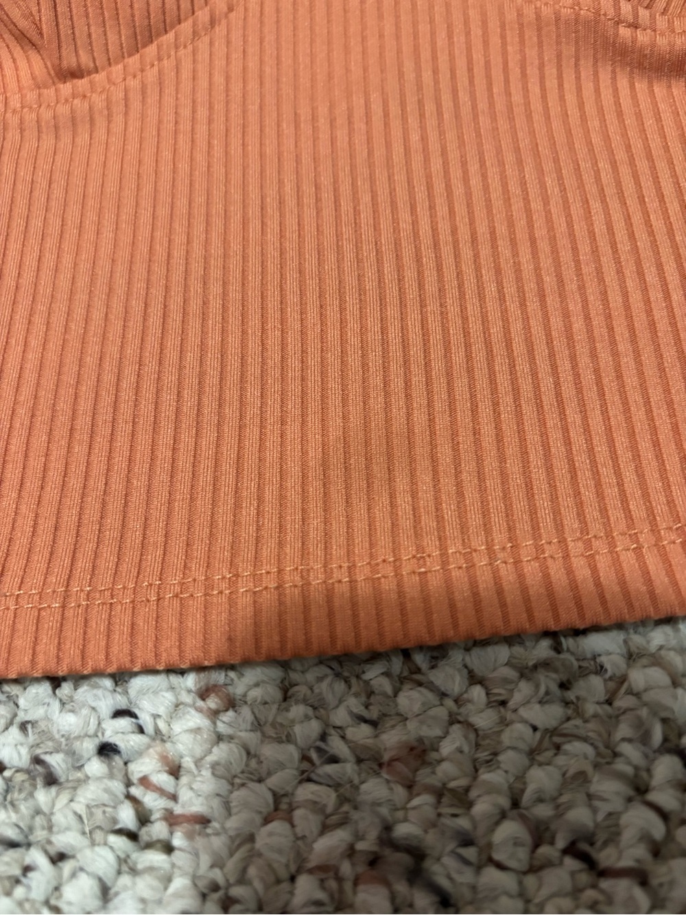 Essentials Ribbed Rust Orange Crop Tank - Picture 4 of 4